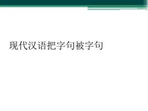 现代汉语把字句被字句