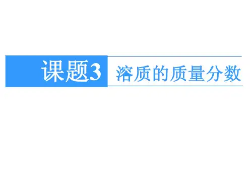 课题3__溶液的浓度说课课件PPT讲义