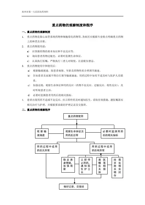 重点药物观察制度