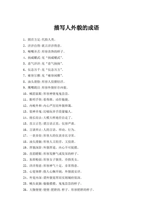 描写人外貌的成语