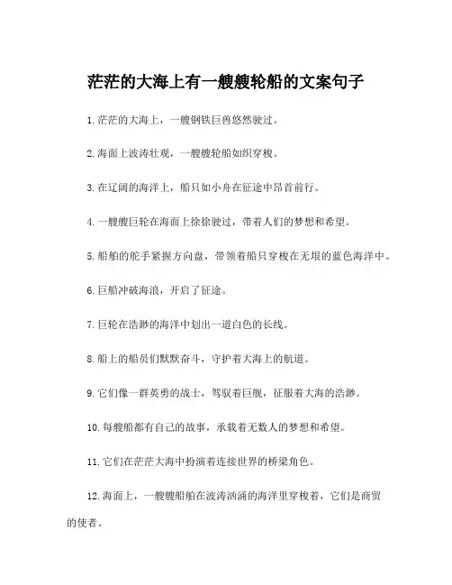 茫茫的大海上有一艘艘轮船的文案句子