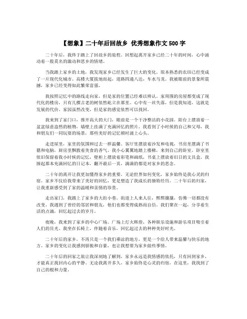 【想象】二十年后回故乡 优秀想象作文500字
