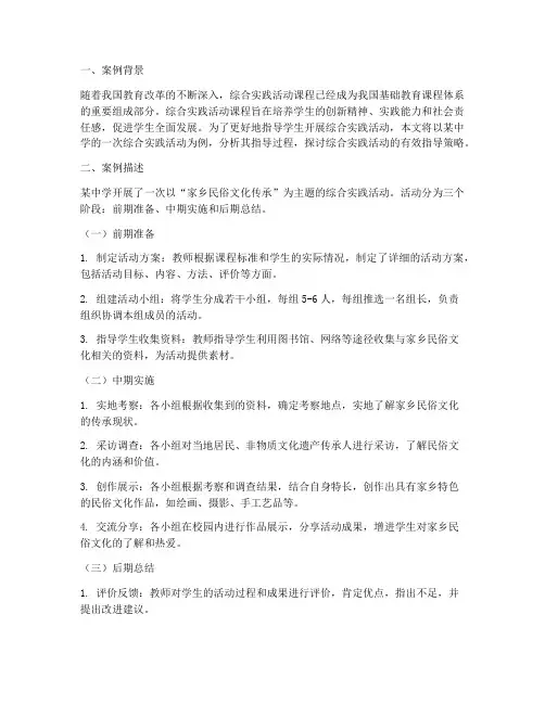综合实践指导案例分析
