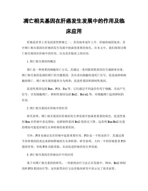 凋亡相关基因在肝癌发生发展中的作用及临床应用