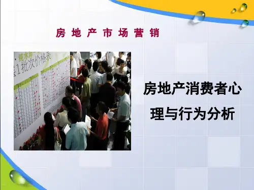 房地产市场营销——房地产消费者心理与行为分析(讲师版)