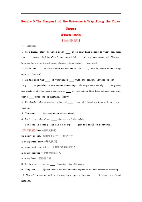 高考英语一轮复习 Module 5 The Conquest of the Universe A T