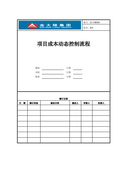 建设工程项目成本动态控制流程