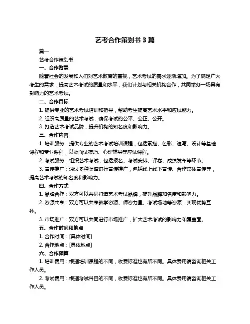 艺考合作策划书3篇