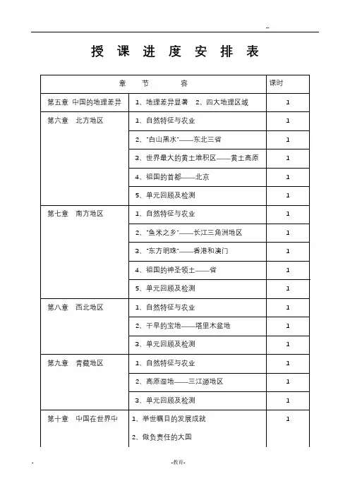 2018人教版八年级地理下册全册电子教案备课