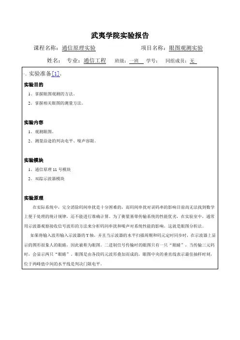 (完整版)眼图观测实验