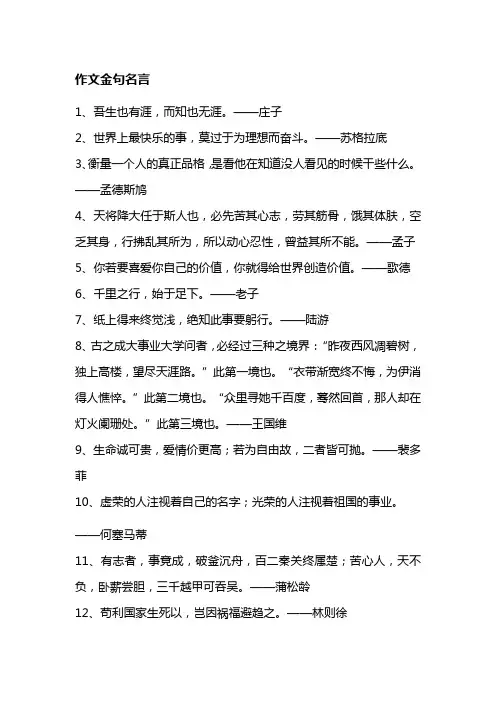 作文金句名言