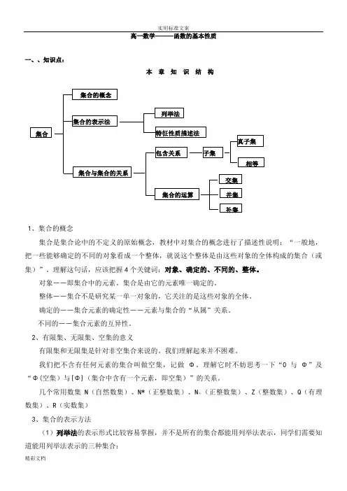 函数的基本性质练习题目(精华)