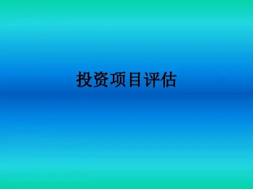 《投资项目评估》PPT课件