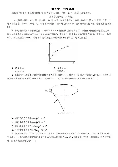 2019-2020学年高一人教版物理必修2单元测试卷：第五章 曲线运动