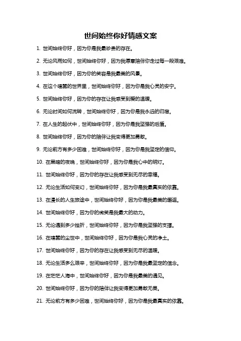 世间始终你好情感文案