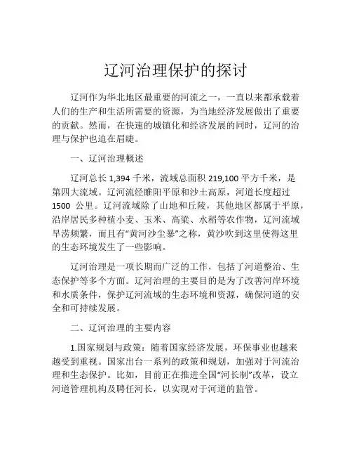 辽河治理保护的探讨