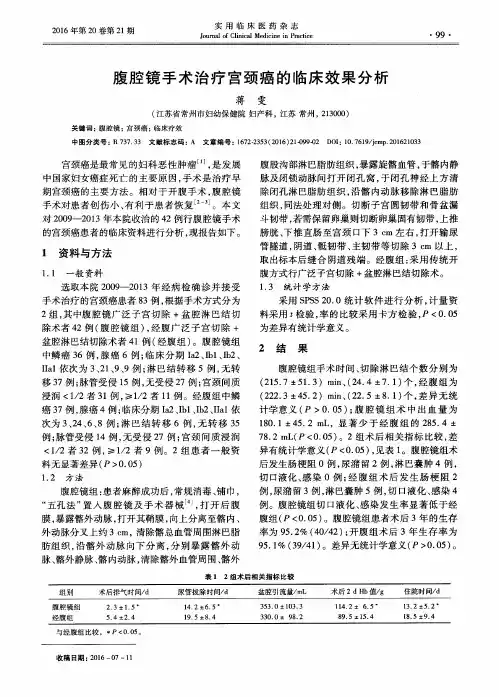 腹腔镜手术治疗宫颈癌的临床效果分析