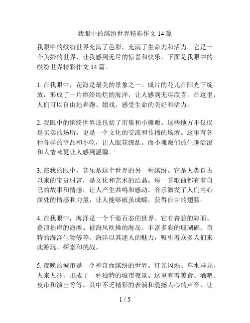 我眼中的缤纷世界精彩作文14篇