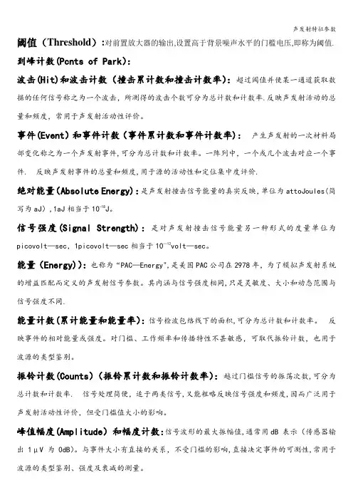 声发射特征参数
