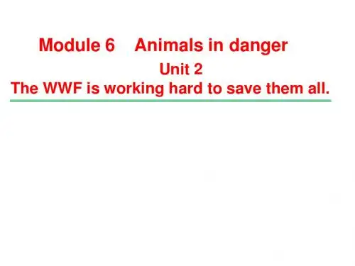 外研版八年级英语上册Module 6 《Unit 2 The WWF is working hard to save them all》课件