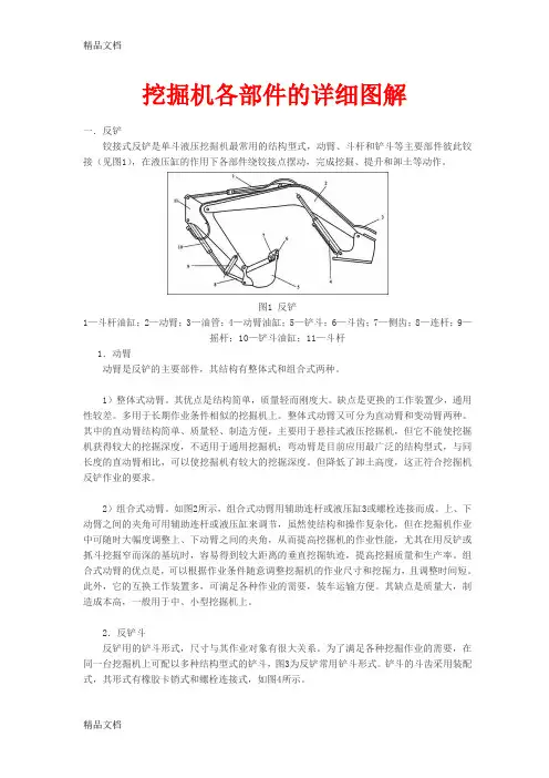 挖掘机各部件的详细图解教学提纲