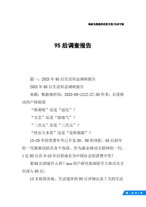 95后调查报告