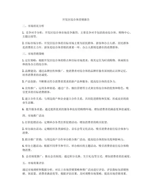 开发区综合体营销报告