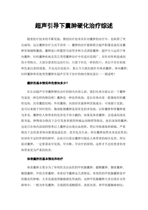超声引导下囊肿硬化治疗综述