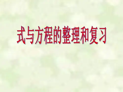 六年级下册数学课件-7.1 总复习《式与方程》  苏教版(2014秋) (共18张PPT)