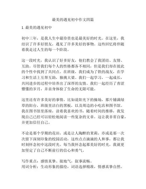 最美的遇见初中作文四篇