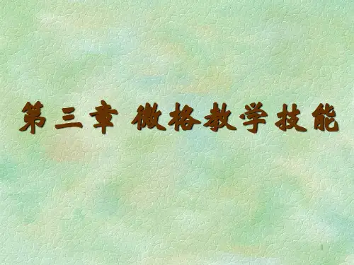 石大微格教学技能训练课件03微格教学技能