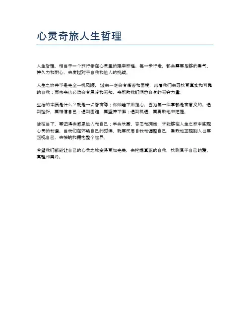心灵奇旅人生哲理