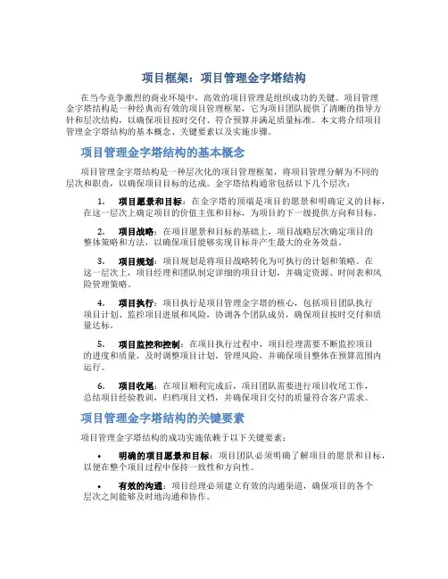 项目框架：项目管理金字塔结构
