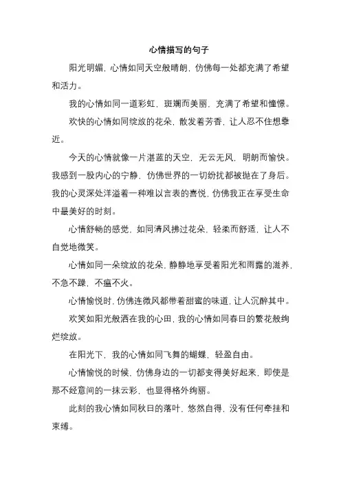 心情描写的句子