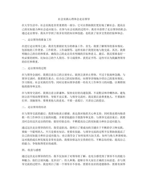 社会实践心得体会走访领导