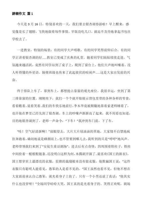 春游湖风景区作文500