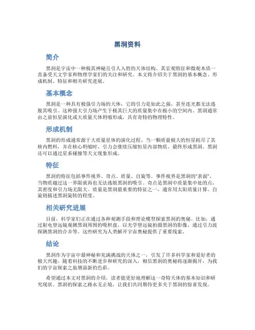 黑洞资料资料