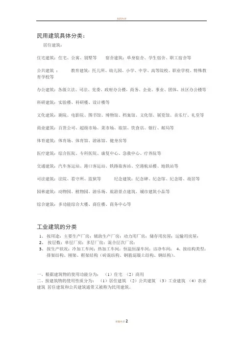 建筑性质分类