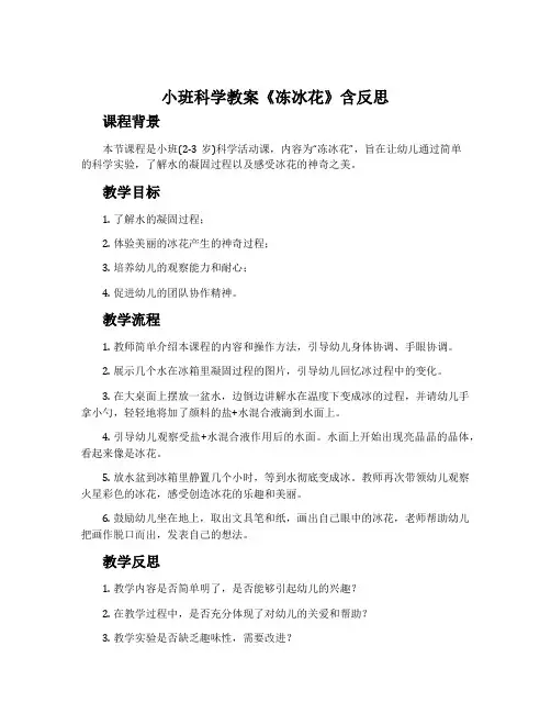 小班科学教案《冻冰花》含反思
