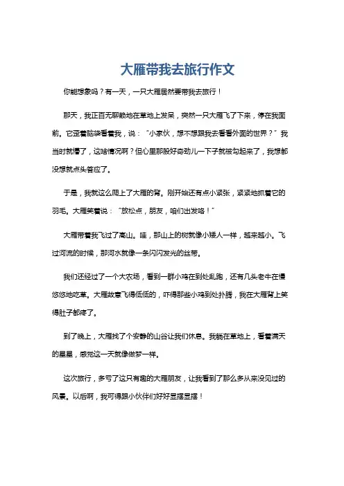 大雁带我去旅行作文