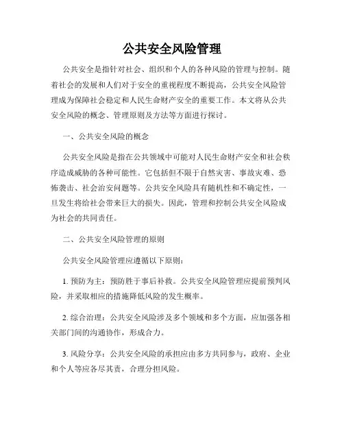 公共安全风险管理