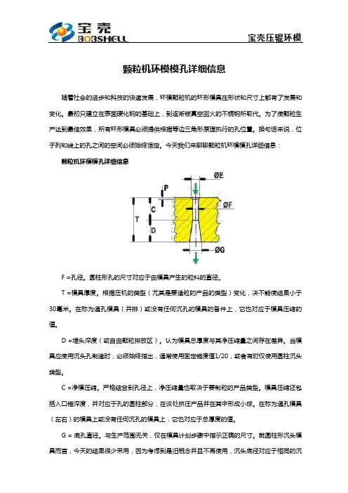 颗粒机环模模孔详细信息