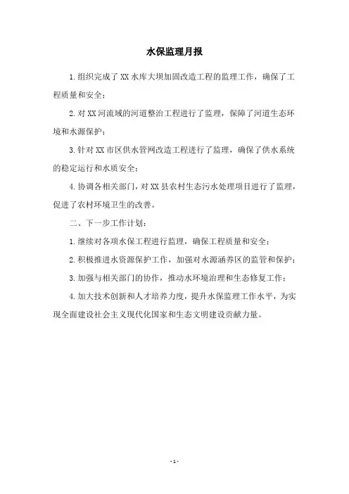 水保监理月报
