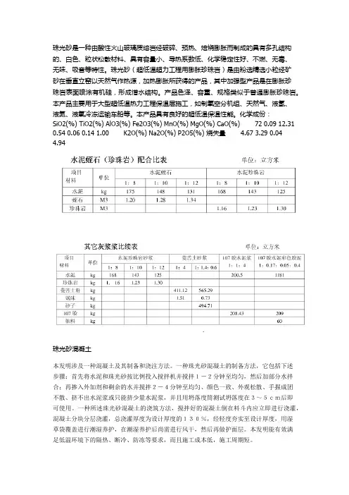 珠光砂混凝土