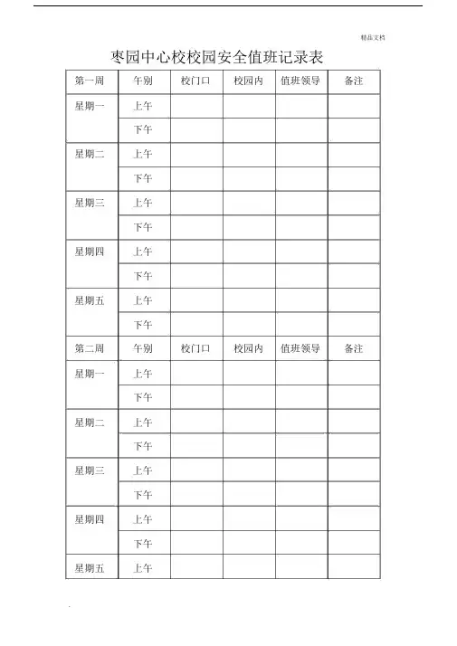 校园安全值班记录表.docx