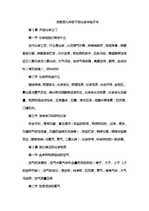 苏教版九年级下册化学书电子书