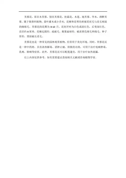 芙蓉花的知识介绍