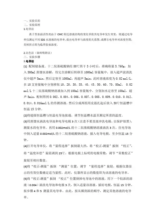 CMC的测定方案