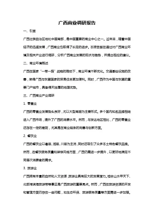 广西商业调研报告