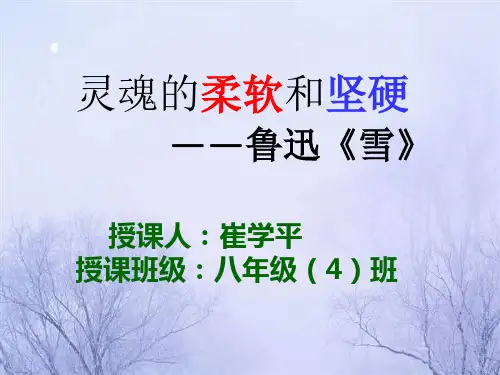 语文人教版八年级下册灵魂的柔软和坚硬 ——鲁迅《雪》